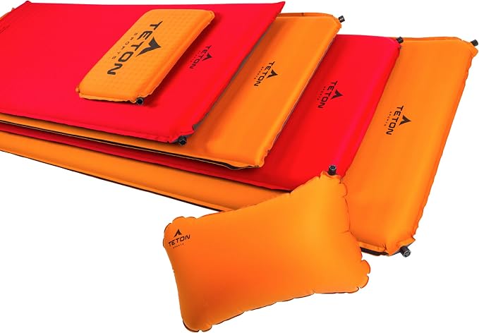 Teton Camping Seat Cushion; Stadium Seat; Office Chair; Car Pad; Inflatable, Orange - Image 5