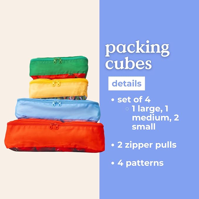ban.do Packing Cube Set of 4, Colorblock Fruits | Polyester and Mesh Packing Organizers, Includes 4 Foldable Luggage Packer Bags in Various Sizes with Quote/Fruit Designs - Image 9