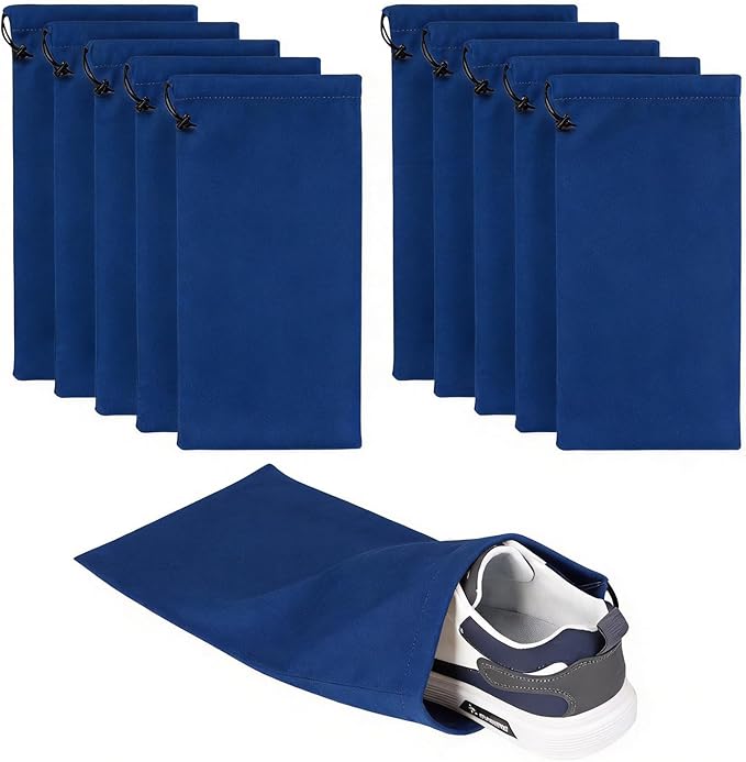 10 Pcs Single Shoe Bags for Travel, Dustproof Drawstring Travel Shoe Bag | 18"X9"shoe travel bag for Packing, Shoe Bag storage Sneaker Travel Bags, Washable Reusable dust bags for Handbags Shoes Toys by CARPDIM