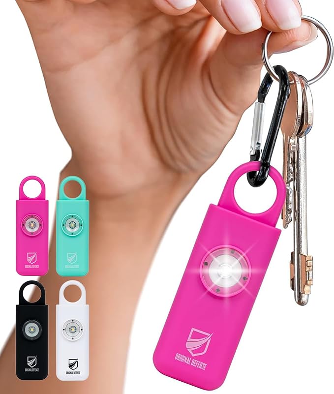 Original Defense® Siren Self-Defense Alarm - 130 dB Keychain Alarm with LED Strobe Light for Women, Children, and Elderly - Police Recommended - (Magenta, 1 Count) by OriginalDefense
