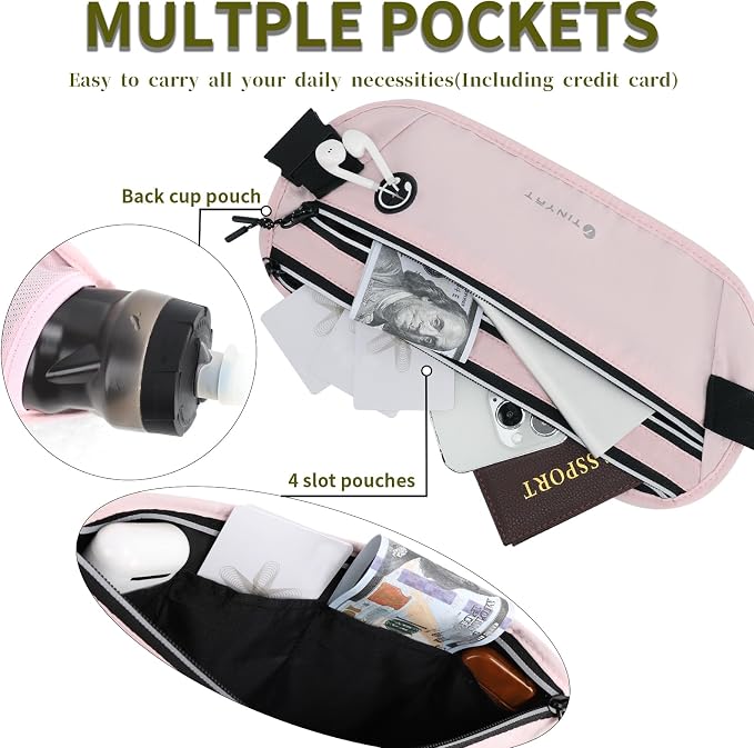 Slim Running Belt for Women Men Runners Fanny Packs With Phone Holder Hidden Pockets Exercise Waist Bag for Marathon Workout - Image 4