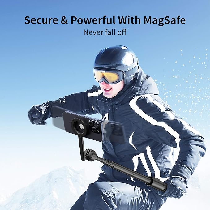 Magnetic Phone Tripod for iPhone 64" Selfie Stick | Tripod Stand with Remote and Metal Ring for Cell Phone Video Recording/Photography/Vlogging (Balck) - Image 7
