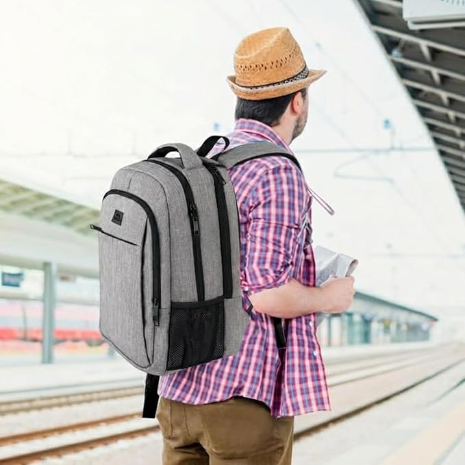MATEIN Extra Large 18.4 Inch Laptop Backpack, TSA Friendly Travel Backpack | Laptop Compartment, Anti Theft, Flight Approved, College Business Work Big Bag for Women Men, Daily Commute & Office, Grey - Image 8