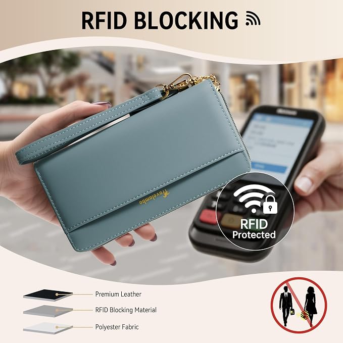 Travelambo Wristlet Wallet Women RFID Bifold Large Capacity Clutch Purse | Tassel, Zipper Coin Pocket, Card Holder Wallet, Gifts for Women - Image 3