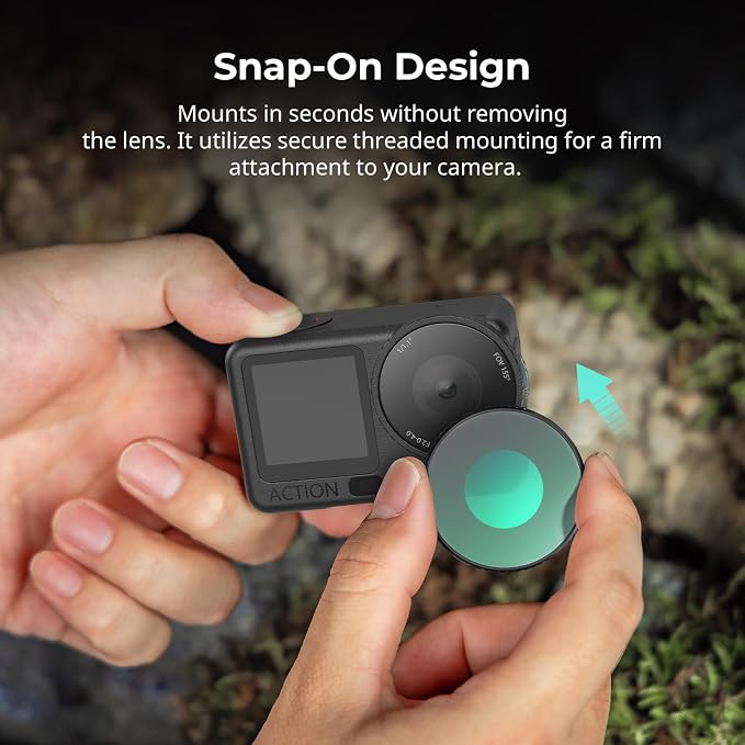 SmallRig CPL Filter for DJI Osmo Action 6, Circular Polarizer Lens with Silicone Cover & Cleaning Cloth, Reduces Glare & Reflections for Water Sports and Outdoor Action Camera-5966 - Image 2