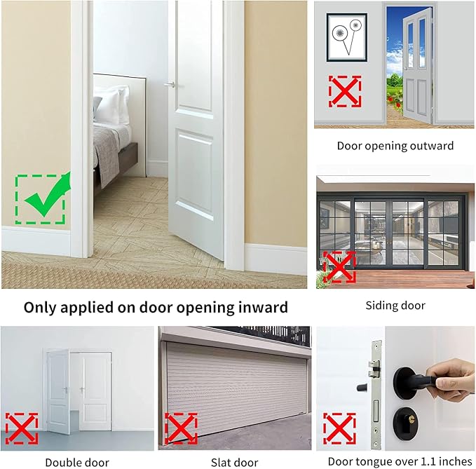 Rerishom Portable Door Lock, Hotel Travel Door Lock Security for Home, Red | Hotel Safety Device for Door Security, Portable Lock for Hotel Room, Apartment, College Dorm and Travel - Image 5