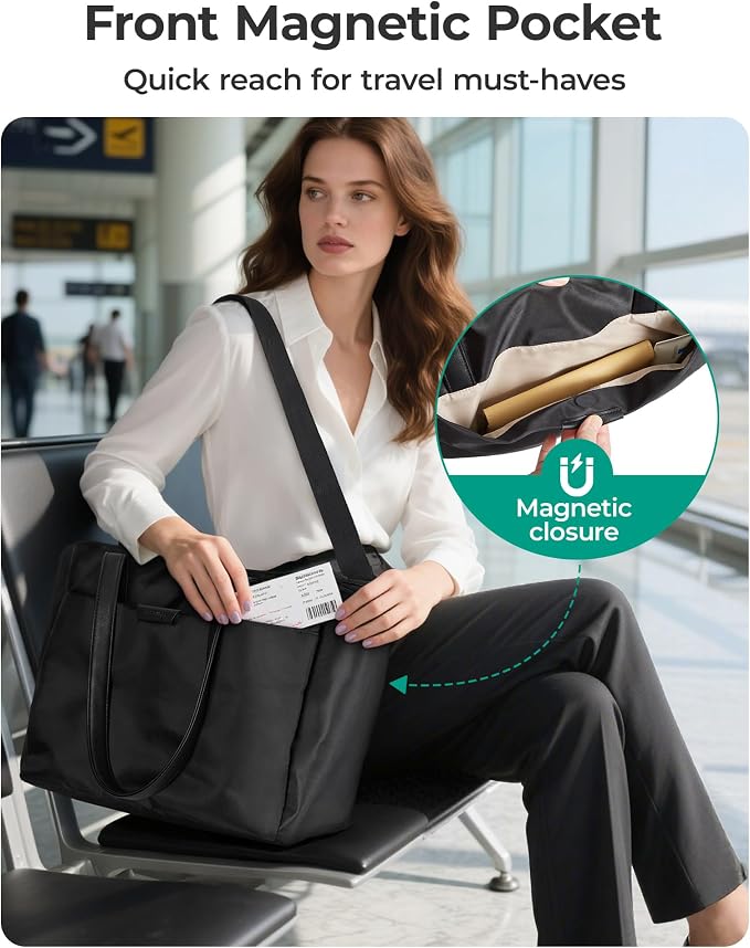 BAGSMART Tote Bag for Women with Compartments, Work Tote Bag with Zipper Women Purse Crossbody Shoulder Handbag with Strap - Image 7