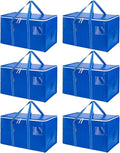 BALEINE 6-Pack Oversized Moving Bags with Reinforced Handles, Heavy-Duty Storage Tote for Clothes, Moving Supplies (Royal Blue, 6-Pack) by BALEINE