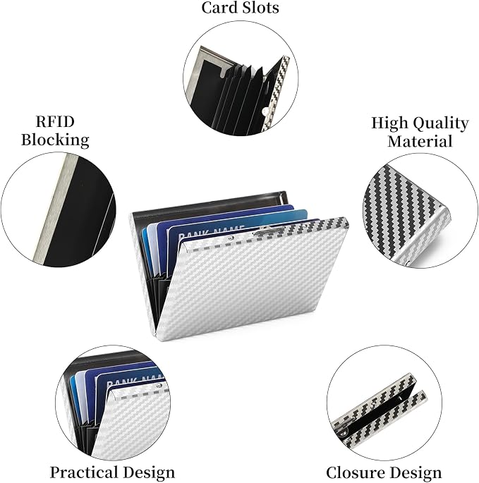 RFID Stainless Steel Credit Card Wallet Slim Metal Business Card Holder for Women Men - Image 4