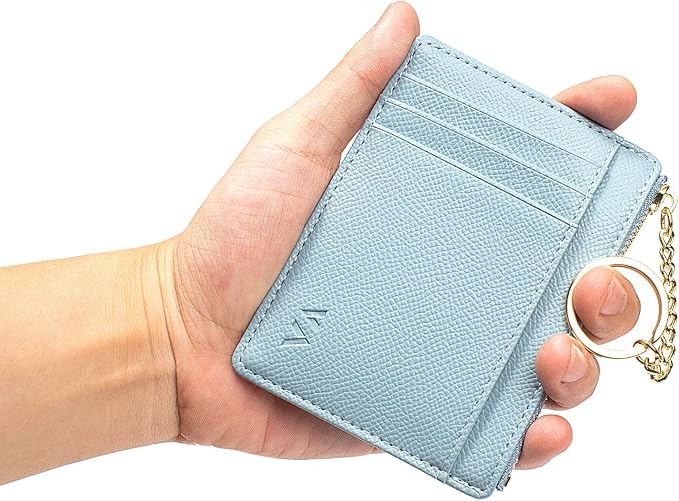 Valentoria Slim RFID Blocking Card Holder Small Pocket Wallet Keychian Zipper Coin Purse Mini Cash & Coin & Cards Case for Women Men | Slim - Image 9