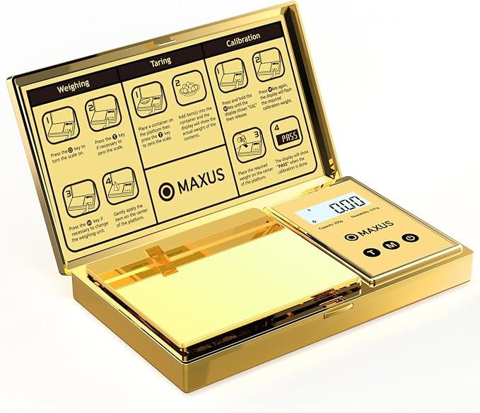 Digital Gram Scale 200g x 0.01g, Gold Pocket Scale for Jewelry, Food | Gold Plated Cover and Platform, Measures Grams and Ounces, Compact Scale for Grains, Gems, Coins and Small Items - Image 7