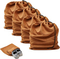 4 Pcs Travel Shoe Bags for Packing with Drawstring,17.7" x 13.8",Brown | Dust Resistant,Machine Washable & Reusable Storage Pouch,Drawstring Closure,Travel Essentials for Women & Men by LAKEOFFIRE