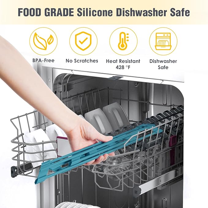 Tomorotec Roll Up Dish Drying Rack with Silicone Coating, Dark Green | 304 Stainless Steel with BPA-Free Silicone, Triangle Design Maximizes Sink Corner Space, Fits Compact Kitchens And RVs - Image 6