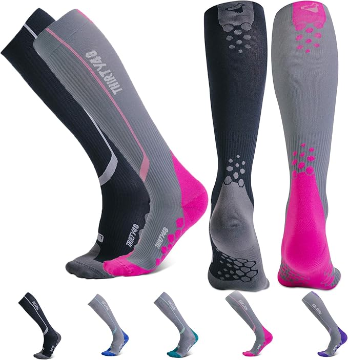 Thirty48 Elite Compression Socks Women & Men Graduated 20-30mmHg for Running, Athletic, Flight Sock - Performance & Recovery by Thirty48