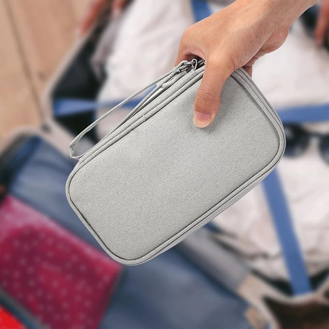 CAAORDKSO Cord Organizer Travel Cable Organizer Bag Tech Electronic Organizer Travel Case, Waterproof Electronic Accessories Pouch Bag for Cable, Cord, Charger, Phone, Power Bank, Earphone(Light Grey) - Image 5
