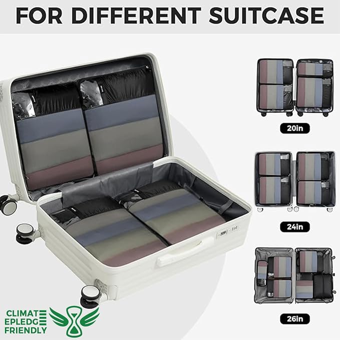 BAGAIL 6 Set Ultralight Compression Packing Cubes Packing Organizer for Travel Accessories Luggage Suitcase Backpack - Image 7