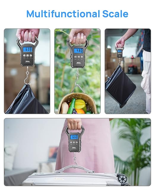 Meilen Fishing Scale,110lb/50kg Hanging Luggage Weigh Scale Unit with Backlit LCD Display, Suitcase Luggage Weigh Divice with Large Handle, Digital Postal Unit Fishing Gifts for Men - Image 7