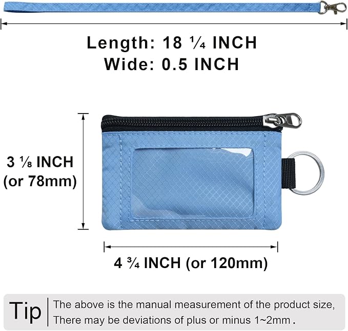 CHENSPRX Minimalist RFID Blocking Small Wallet with ID Window,WaterResistant Zip Id Case Wallet with Lanyard Keychain for Cards,Cash,Travel,Women,Men - Image 5