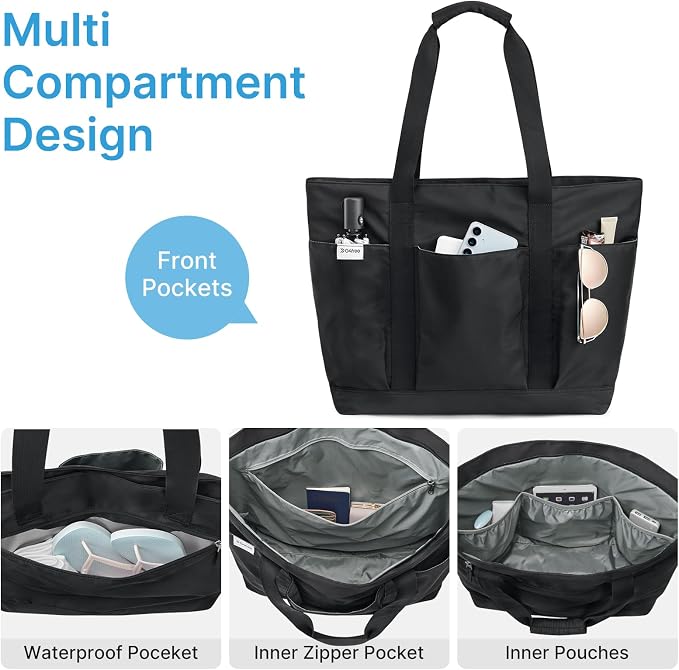 G4Free Beach Bag, Waterproof Beach Tote Pool Bags for Women | Compatible with Cup, Large Capacity Sandproof Foldable for Weekender Travel Swim - Image 5