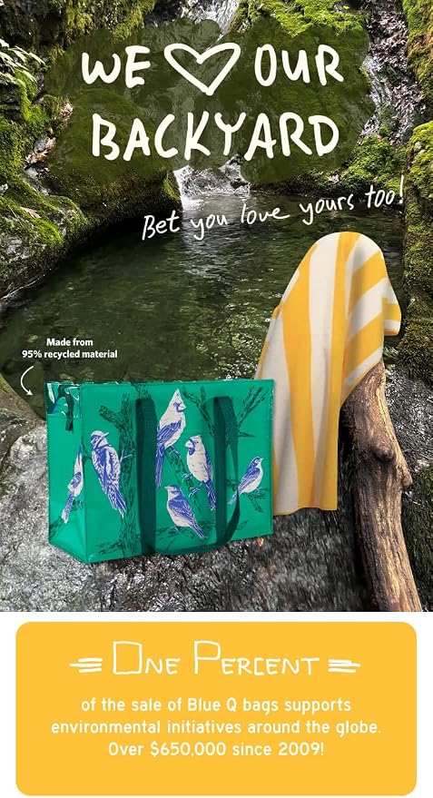 Blue Q Reusable Shoulder Tote Bag – Carry Everywhere Bag with a Hefty Zipper, Durable, Fun Design, 95% Recycled Material - Image 3