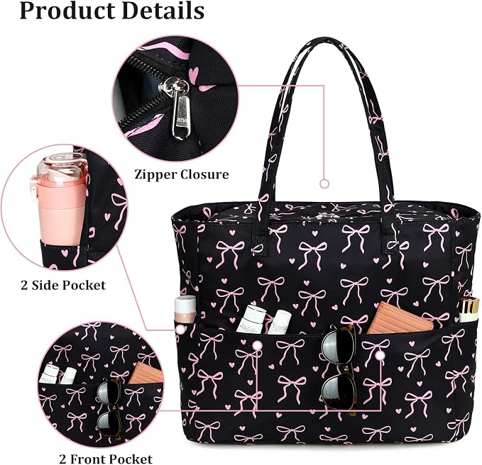 LEDAOU Large Beach Bag for Women, Waterproof Sandproof Tote Bag with Zipper | 36L Pool and Swim bag with Zipper, Wet/Dry pocket and 7 Pockets for Beach Days, Cruises, Vacations and Family travel - Image 6