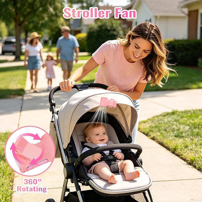 Clip-On Portable Fan Rechargeable Personal Handheld Mini Fan with LED Display Stroller Fan 360° Rotatable Small Bladeless Fan Clip on for Shirt 6-Speed For Outdoor & Travel & Office - Image 4