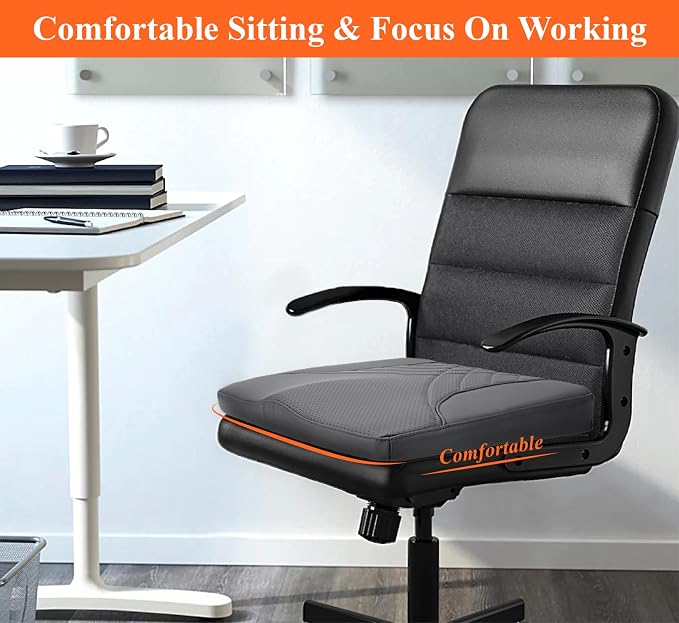 kingphenix Memory Foam Car Seat Cushion for Driving Comfort and Office Use | Coccyx and Lower Back Pressure Relief, Non-Slip Seat Cushion for Car, Truck, SUV, Long Drives and Office Chair, Dark Gray - Image 4
