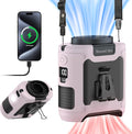 Socool 10000mAh Portable Waist Fan Clip on Wearable Belt Personal Fan Rechargeable Battery operated With 5 Speeds & Flashlight Neck Hands-Free 40H Cooling For Outdoor Camping Travel (Pink） by Socoolfancoolinhand