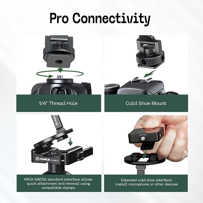 FANAUE Magnetic Phone Tripod Mount with Cold Shoe Mount, Adjustable Rotatable Phone Holder Adapter for iPhone 17/16/15/14/13 Serie, Camera Monitoring, Tripods - Image 4