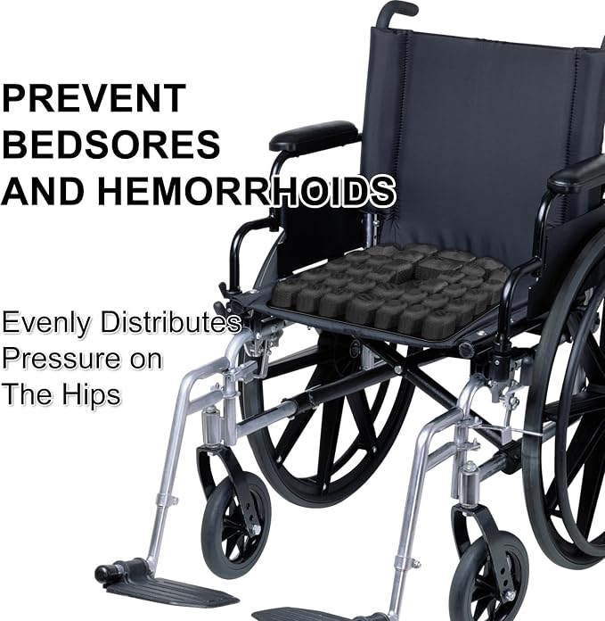 Travel Seat Cushion, Comfortable 3D Inflatable Seat Cushion for Hemorrhoid and Tailbone Pain Relief, Optimal Support for Long Sitting in Car, Air Travel, Office Chairs Etc (Gray, 16" x18") - Image 7
