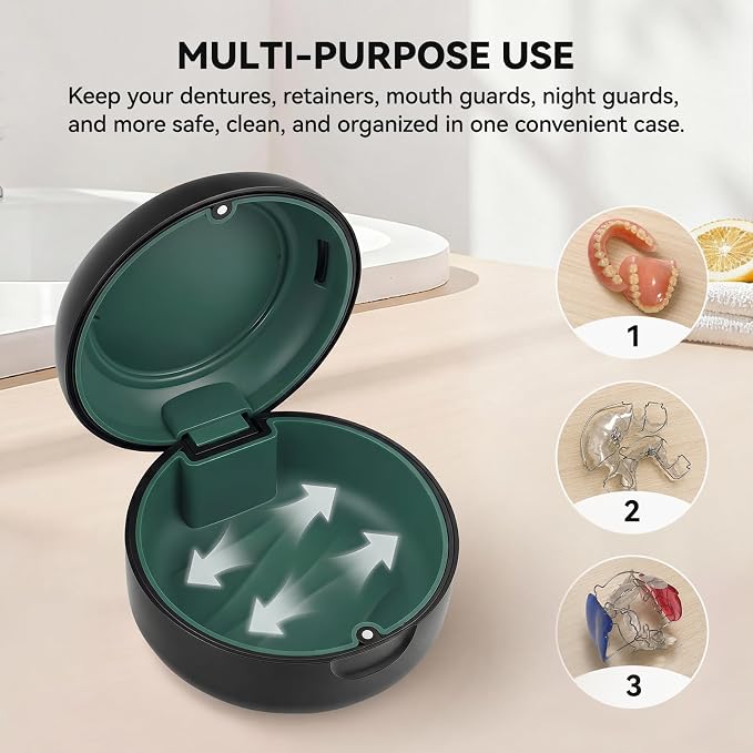 Portable Vent Denture Bath Case, Soft Buffer Holder for Travel False Teeth | Safe material, removable silicone pad for hygienic use, multi-scene use, pocket fit for home, journeys & daily oral storage - Image 4