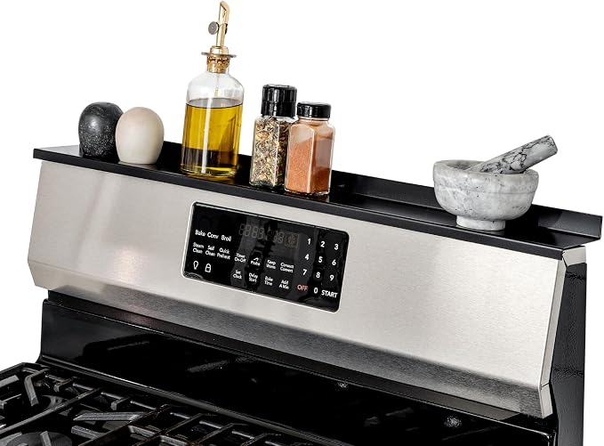 StoveShelf 24" Apartment Length Black Magnetic Shelf for Kitchen Stove - Kitchen Storage Solution with Zero Installation - Over Stove Spice Rack Organizer by STOVESHELF