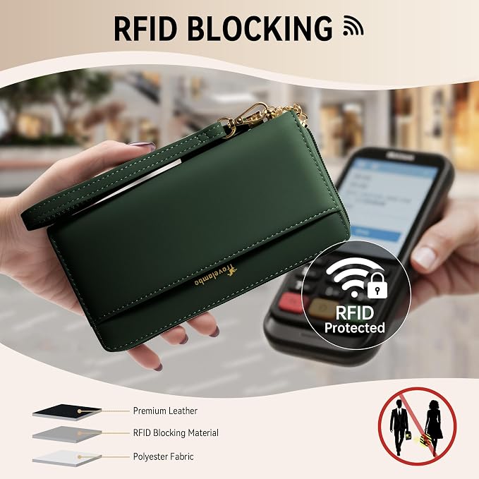 Travelambo Wristlet Wallet Women RFID Bifold Large Capacity Clutch Purse | Tassel, Zipper Coin Pocket, Card Holder Wallet, Gifts for Women - Image 3