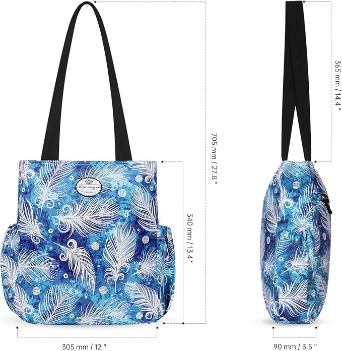 HUA ANGEL Floral Tote Bag - Casual Shoulder Bag Daily Tote Bag with Zipper Gym Travel Shopping Work Handbag for Women - Image 3