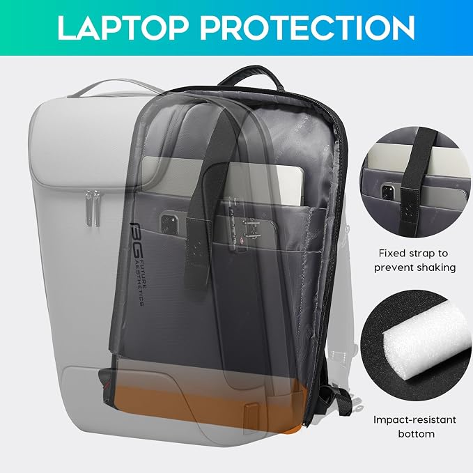 BANGE Anti-Theft Backpack with USB Charging Port 17.3 Inch Business Laptop Backpack - Image 4