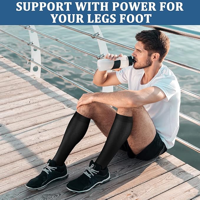 FEYHAY Copper Compression Socks (3 Pairs) 15-20 mmHg Circulation is Best Athletic & Daily for Men & Women, Running, Climbing - Image 4