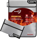 DocSafe Fireproof Document Bag (5200℉) with Fireproof Organizer Travel Case,Heat Insulated Fire＆Water Resistant 8 Layers Safe Money Bag Storage for Important Documents,Cash,Power Bank,Valuables,Gray by DocSafe