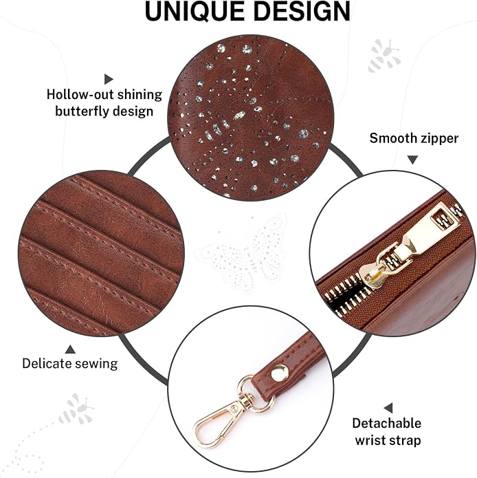 KITEVIUN RFID Wallet Women, Large Capacity Butterfly Cell Phone Clutch Purses Ladies Wristlet Wallets for Women - Image 5