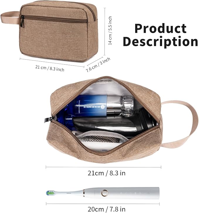 Travel Toiletry Bag for Men & Women, Hanging Cosmetic Organizer | Water-Resistant Fabric, Sturdy Handle, Lightweight Dopp Kit – Bathroom Toiletries, Makeup, Shaving, Grooming & Accessories - Image 2