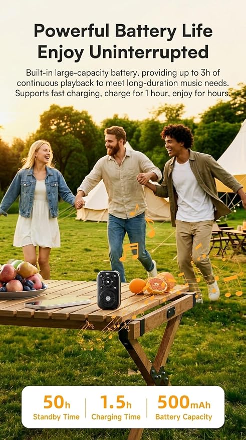 2 in 1 Smart Portable Personal Safety Alarm Mini Bluetooth Speaker with App Notifications, Radar Motion Sensor for Hotel/Travel/Camping Safety, Smart Luggage Anti-Theft Alarm, Emergency SOS Device - Image 7