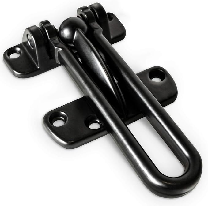 Jack N’ Drill Swing Bar Door Lock Durable Door Guard for Back & Front Doors, Childproof Door Security Made from Reinforced Diecast Metal for Home Security (Black, 2 Pack) by JD+Jack+N%27Drill