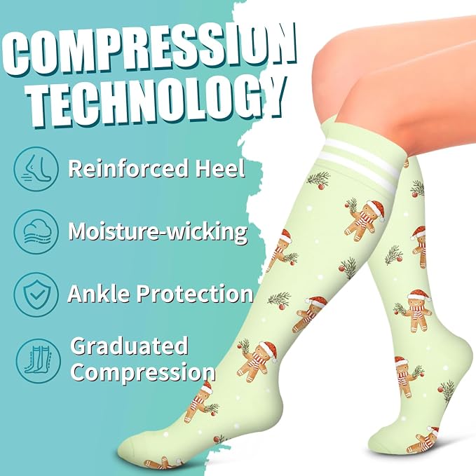Compression Socks for Women & Men Circulation(6 pairs)-Graduated Supports Socks for Running, Athletic Sports - Image 6
