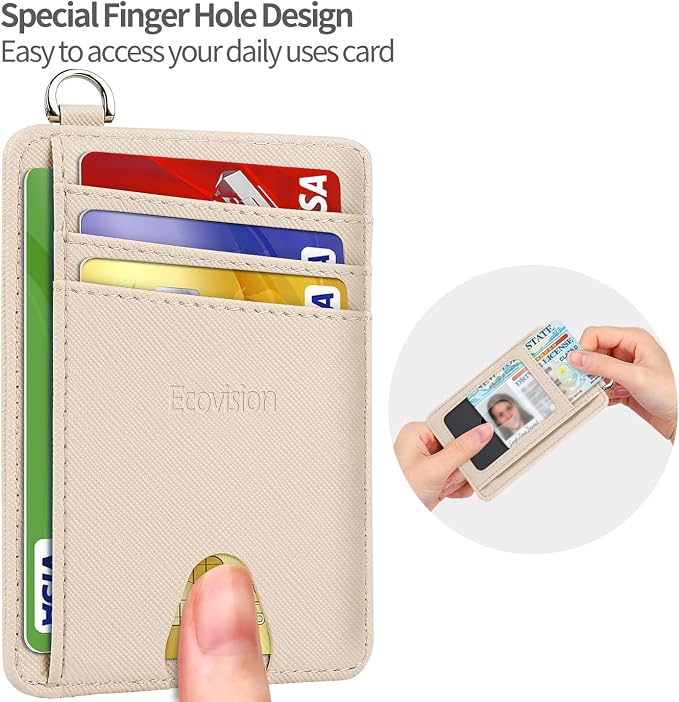 Slim Minimalist Front Pocket Wallet, RFID Blocking Credit Card Holder Wallet with Detachable D-Shackle for Men Women - Image 7