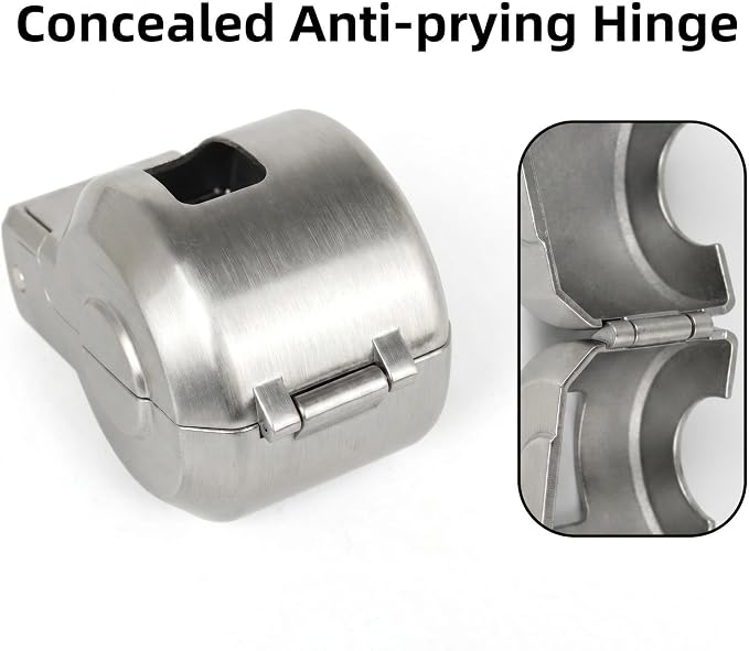 Keyed Door Handle Lockout Device Cover with Code to Disable Access to Keyhole Combination Lock for Bedroom from Outside Only Fits Handle Lock with Long Connecting Shaft (1, Silver) - Image 5