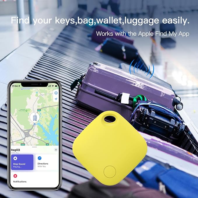 Air Tracker Tag 4 Pack Bluetooth Luggage Tracker tag Locator Works with Apple Find My,Smart Tracker for Suitcase, Bag, Backpack, Wallet,Replaceable Battery Smart tag Item Finder - Image 5