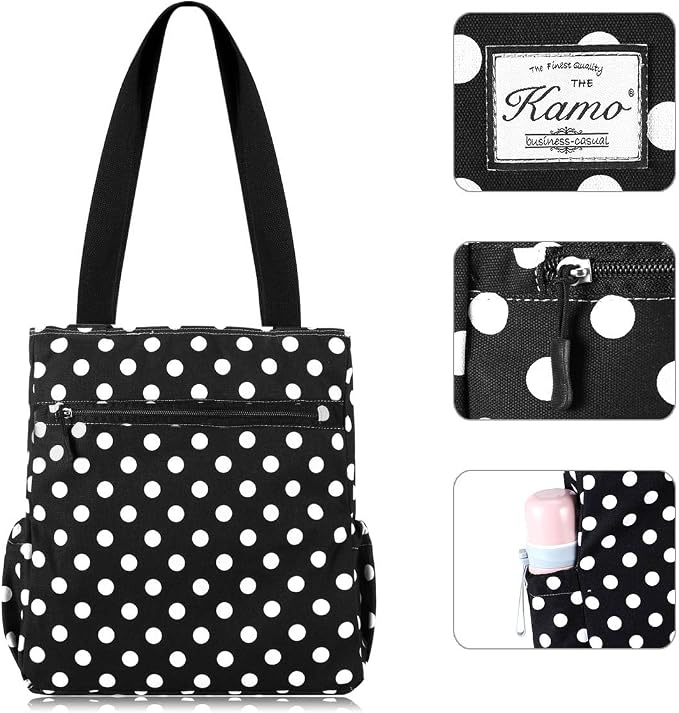 KAMO Floral Tote Bag - Waterproof Lightweight Handbags Travel Shoulder Bag for Hiking Yoga Gym Swimming Travel Beach - Image 4