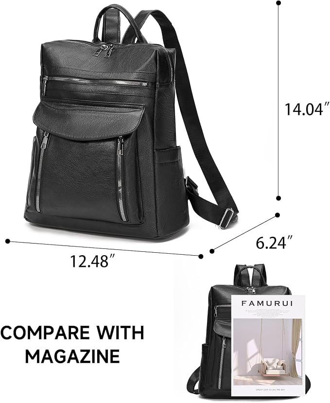 GAEKEAO Backpack Purse for Women PU Leather Anti-theft Backpack Convertible Satchel Bags Travel Shoulder Bag Casual College - Image 4