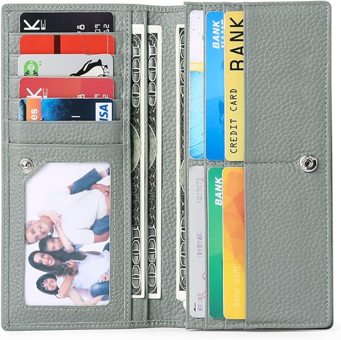 GOIACII Wallets for Women RFID Blocking Ultra Slim Leather Credit Card Holder Clutch - Image 3