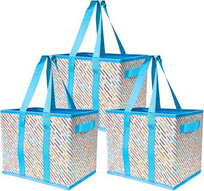 DURASACK Grocery Tote 3-Pack All-Purpose Collapsible Totes with Handles Kitchen Reusable Grocery Bags by DURASACK