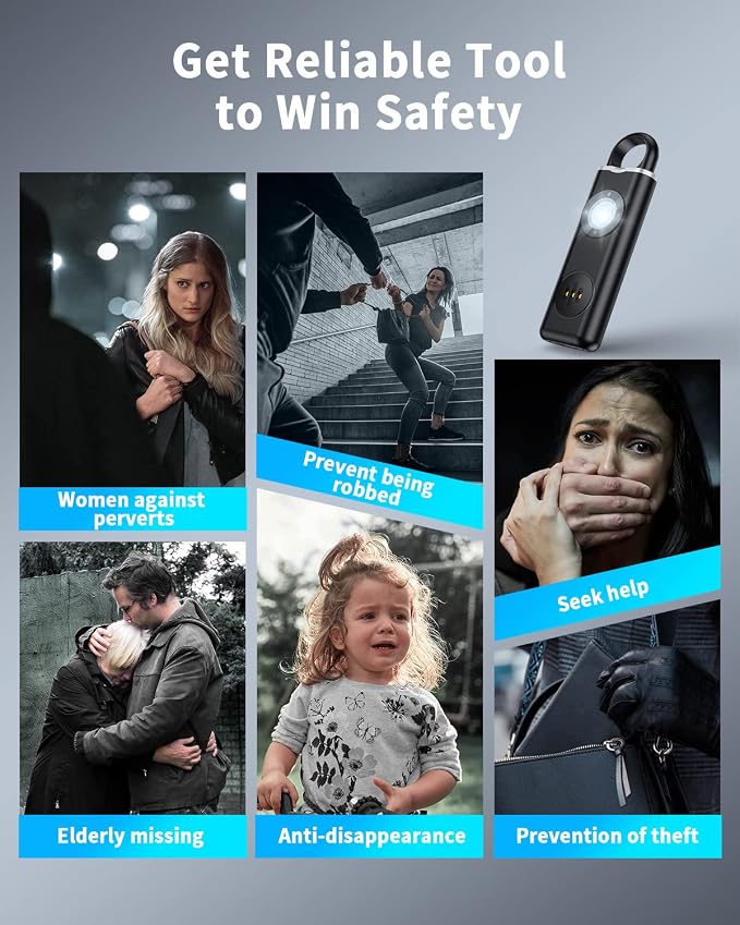 ELECPOW Personal Safety Alarm for Women, Rechargble Keychain Safety Alarm, Personal Protection Weapon for Women,Brightness Strobe Light and Loud Siren for Elders & Womens & Kids Emergency Call - Image 3